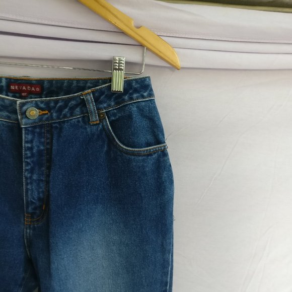 Vintage TALL 90s Highrise Straight Flared jeans w10T +MEASUREMENT Rigid denim - Picture 3 of 7